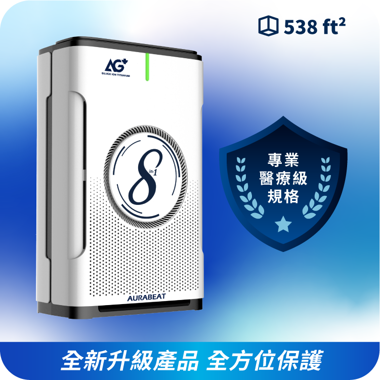 【2025 NEW MODEL】NSP-PcoMax 8 | AG+ Max Medical Grade Silver Ion 8-in-1 Air Purifier