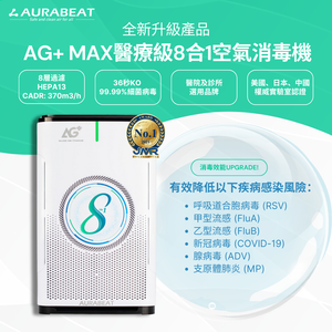 【預售產品】NSP-PcoMAX 8 | Aurabeat AG+Max 醫療級銀離子8合1空氣消毒機